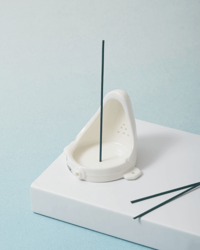 Porcelain white ceramic incense holder ash catcher Duchamp Fountain Hello Pepper
