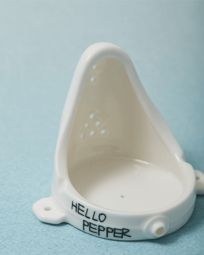 Hello Pepper signature base detail Dadaist Fountain ceramic incense holder