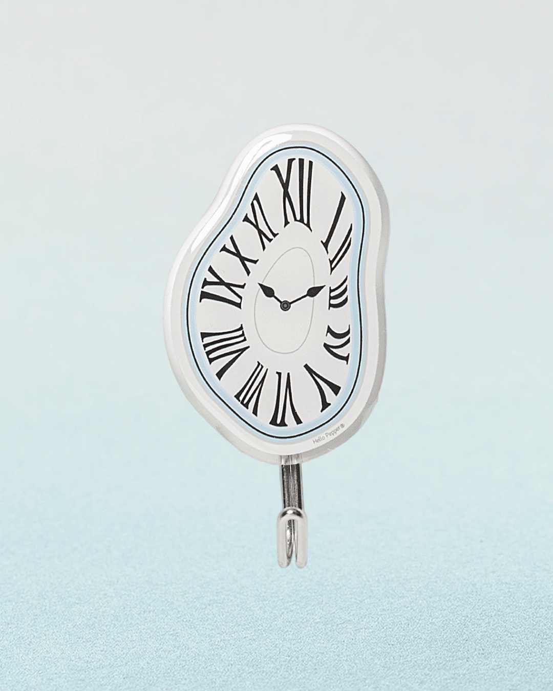 Classic white resin wall hook Dalí melting clock design glossy finish Hello Pepper