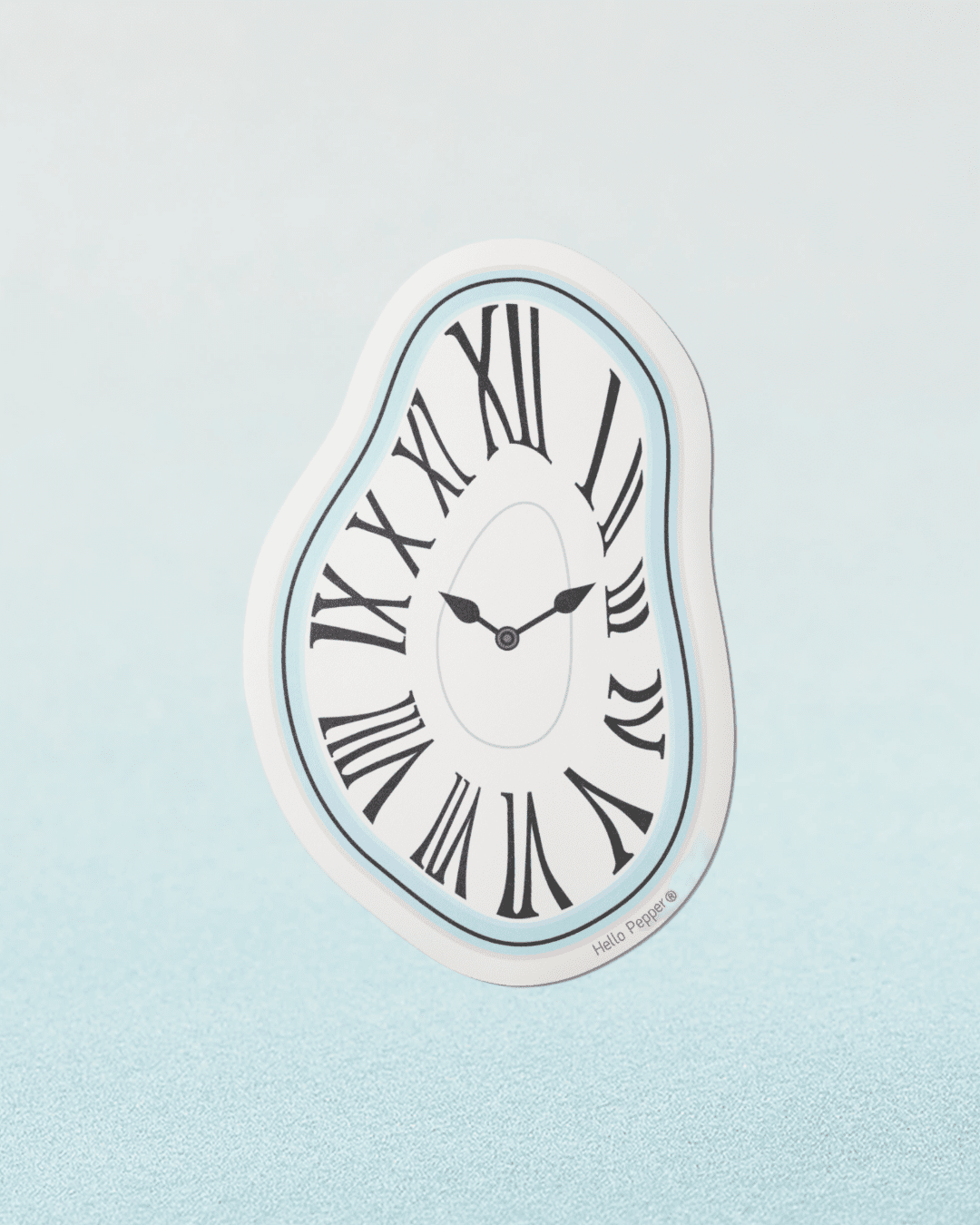 Natural diatomaceous earth bath mat melting clock design Surrealist White Hello Pepper