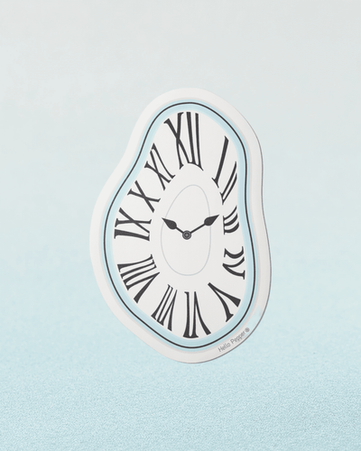 Natural diatomaceous earth bath mat melting clock design Surrealist White Hello Pepper