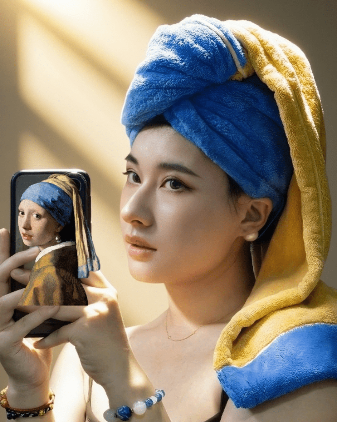 Hello Pepper-Pearl Earring Hair Towel Wrap-Hello Pepper